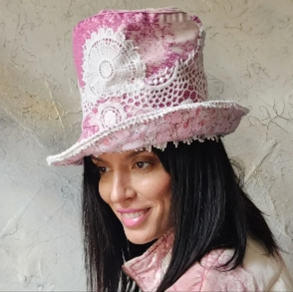 Designer Top Hat Concept Clothing Avngard Fashion Hand-stitched Patchwork - Picture 8 of 17